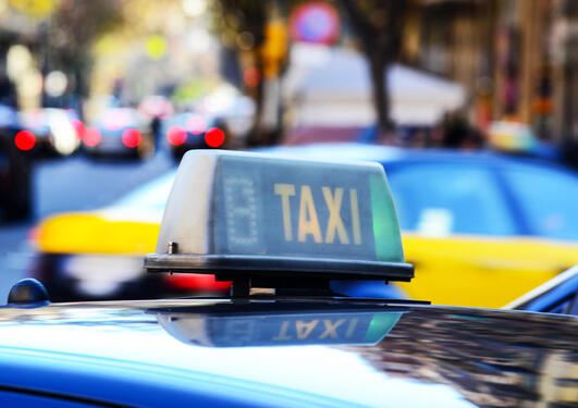 Photo of a taxi, used to accompany a news article about the so-called sharing economy.