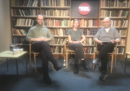 Picture of the panel: Espen Gamlund, Ida Vikøren Andersen and Øyvind Gjerstad.