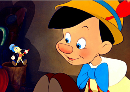 Fra tegnefilm, Timmy gresshoppe og Pinocchio