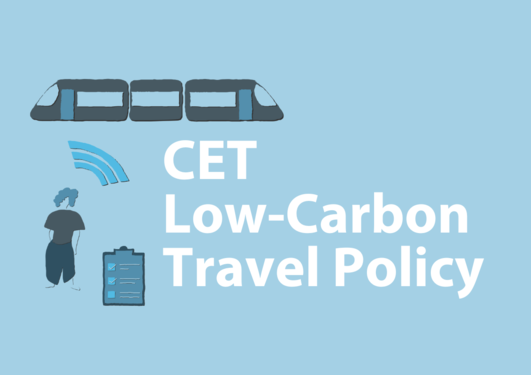 Light blue background with title low-carbon travel policy