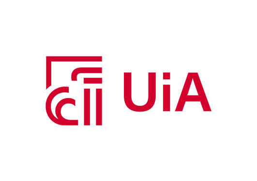 A red logo with the words UiA University of Agder