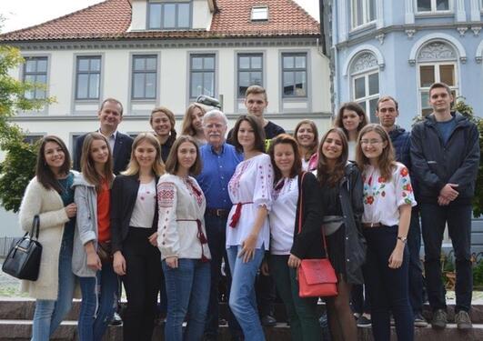 Group of ukrainian students