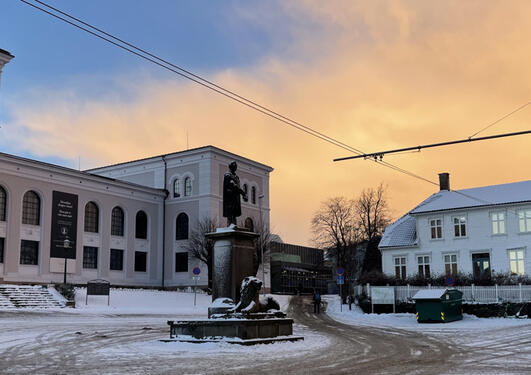 bilde av vinter på museplass