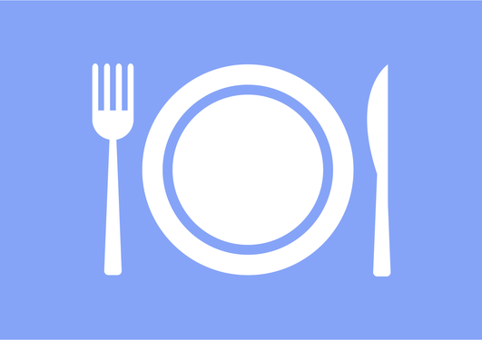 Open Science Lunch logo: Plate with knife and fork