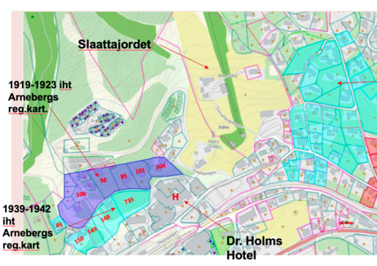 Kart og forklaring over området, Dr. Holms
