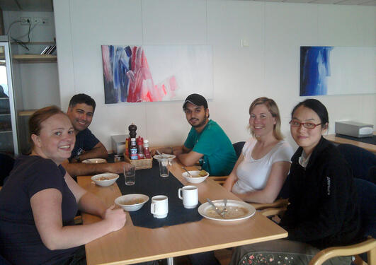 Birinder Singh with researcher colleagues aboard the GOSars