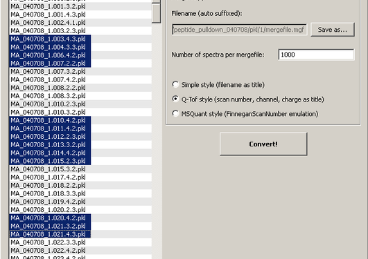 Merging Q-ToF pkl-files