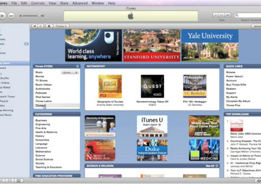 This is what iTunesU looks like to users.  Lectures and other material from...