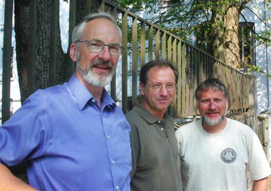 Lederne for de tre SFF-sentrene i 2002. Fra venstre Sverre Bagge fra Senter...