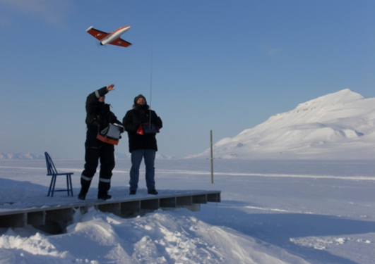 Modellfly brukt til meteorologiske målinger på Svalbard