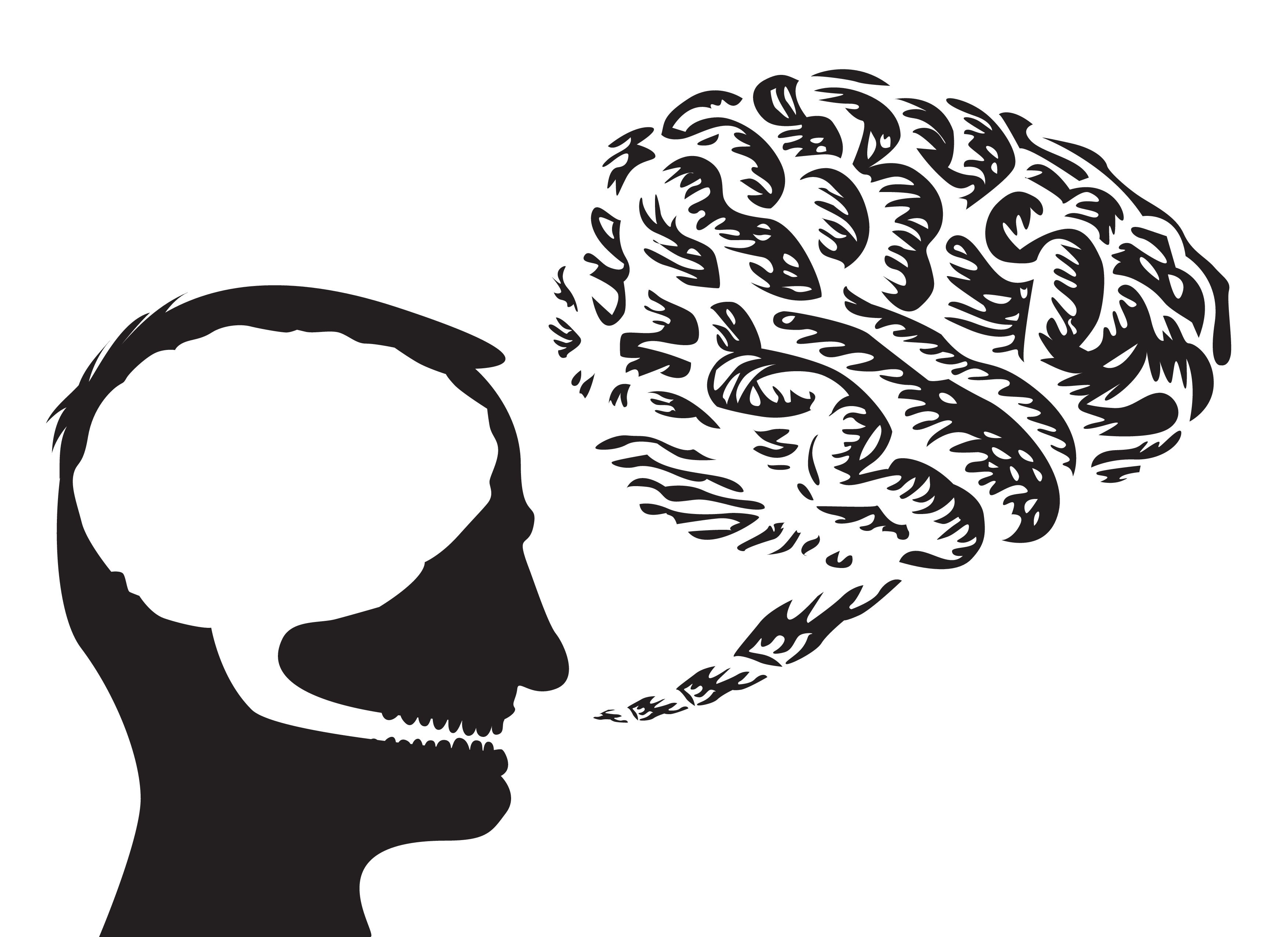 Speech brain. Человек с мозгом в голове вектор. Голова с мозгом чб. Сцена люди головы Графика.